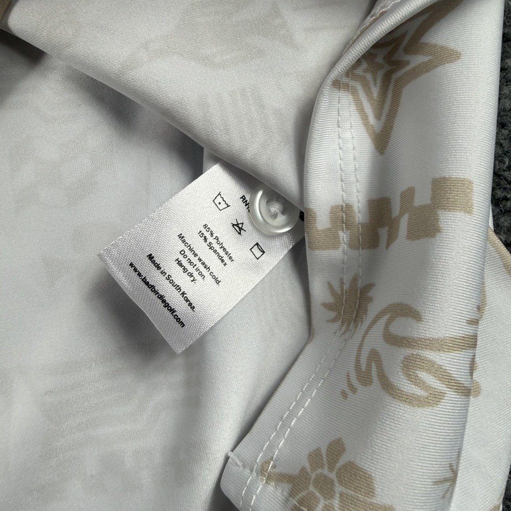 Bad Birdie Core Polo Shirt Womens Large White Dry Heat Stucco Golf‎ Desert Print - Picture 4 of 7